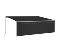vidaXL Manual Retractable Awning with Blind 4x3m Anthracite