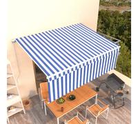 Manual Retractable Awning with Blind Outdoor Awning Sunshade Canopy vidaXL