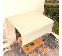 vidaXL Manual Retractable Awning with Blind 4x3m Cream Outdoor Awning Set