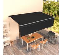 vidaXL Manual Retractable Awning with Blind 5x3m Anthracite Outdoor Awning
