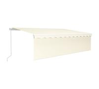 vidaXL Manual Retractable Awning with Blind 5x3m Cream Outdoor Awning Set