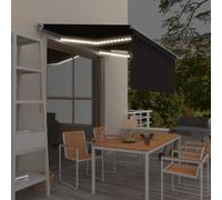 vidaXL Manual Retractable Awning with Blind&LED 3.5x2.5m Anthracite
