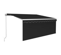vidaXL Manual Retractable Awning with Blind&LED 3.5x2.5m Anthracite Awning Set