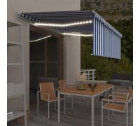 Manual Retractable Awning Outdoor Awning with Blind and LED Awning vidaXL