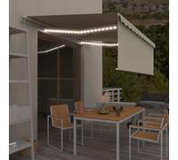 Manual Retractable Awning Outdoor Awning with Blind and LED Awning vidaXL