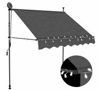 vidaXL Manual Retractable Awning with LED 100 cm Anthracite