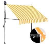vidaXL Manual Retractable Awning with LED 100 cm White and Orange