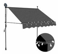 vidaXL Manual Retractable Awning with LED 150 cm Anthracite