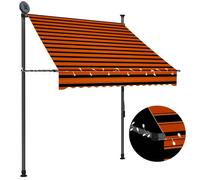 Manual Retractable Awning with LED 150 cm Orange and Brown