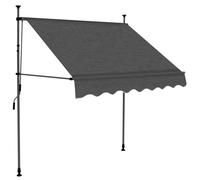 vidaXL Manual Retractable Awning with LED, 200 cm - Adjustable Outdoor Awning with Easy Installation, Water & UV Polyester Canopy, Durable Steel