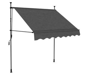 vidaXL Manual Retractable Awning with LED, 200 cm - Adjustable Outdoor Awning with Easy Installation, Water & UV Polyester Canopy, Durable Steel