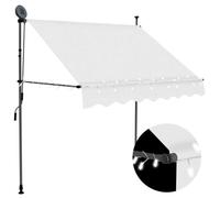 vidaXL Manual Retractable Awning with LED 200 cm Cream UK HOT