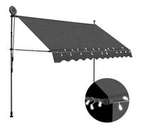 vidaXL Manual Retractable Awning with LED 250cm Anthracite Folding Arm Canopy