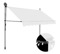 vidaXL Manual Retractable Awning with LED 250 cm Cream UK GF0