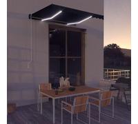 vidaXL Manual Retractable Awning with LED 300x250 cm Anthracite