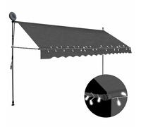 vidaXL Manual Retractable Awning with LED 350 cm Anthracite