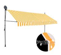 Manual Retractable Awning with LED 350 cm White and Orange