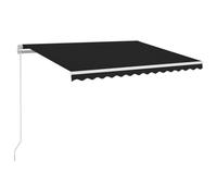 vidaXL Manual Retractable Awning with LED 350x250 cm Anthracite