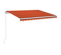 vidaXL Manual Retractable Awning with LED 350x250 cm Orange and Brown Shelter