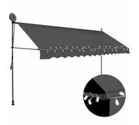 vidaXL Manual Retractable Awning with LED 400 cm Anthracite UK
