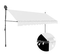vidaXL Manual Retractable Awning with LED 400 cm Cream UK HOT