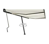 vidaXL Manual Retractable Awning with LED 400x300 cm Cream Balcony Garden