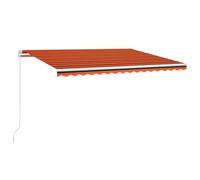 vidaXL Manual Retractable Awning with LED 400x300 cm Orange and Brown Shelter