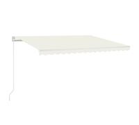 vidaXL Manual Retractable Awning with LED 400x350 cm Cream Patio Shade Shelter