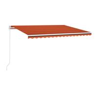 vidaXL Manual Retractable Awning with LED 450x300 cm Orange and Brown Shelter