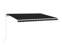 vidaXL Manual Retractable Awning with LED 450x350 cm Anthracite