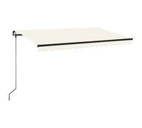 vidaXL Manual Retractable Awning with LED 450x350 cm Cream Outdoor Balcony