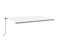 vidaXL Manual Retractable Awning with LED 500x300 cm Cream Outdoor Balcony