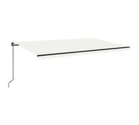 vidaXL Manual Retractable Awning with LED 500x350 cm Cream Outdoor Balcony