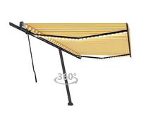 vidaXL Manual Retractable Awning with LED 500x350 cm Yellow and White