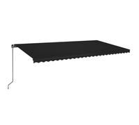 vidaXL Manual Retractable Awning with LED 600x350 cm Anthracite Outdoor Patio