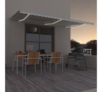 vidaXL Manual Retractable Awning with LED 600x350 cm Cream Patio Shade Shelter