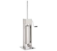 vidaXL Manual Sausage Stuffer, 7L Capacity, Stainless Steel with 3 Filling Tubes for Various Sausage Sizes, Durable 2-Speed Gearbox, Easy to Clean and Transport