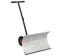 vidaXL Manual Snow Shovel with Wheels Garden Lawn Plough Blade Thrower Removal