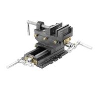 'vidaXL Manual Cross Slide Drill Press Vice, Precision Drilling with Great Clamping Force, Strong Cast Iron Construction, Jaw Width 80 mm, Suitable for Metalwork