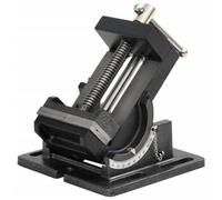 ** vidaXL Manually Tilting Drill Press Vice - 110 mm Jaw Opening - Cast Iron Drilling Milling Machine Vice - Adjustable 0-90 Degrees - Compact and Portable