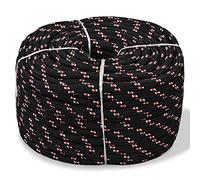 vidaXL Marine Rope - Black Polypropylene Rope for Sailing and Boating - 18mm Thick, 50m Long, Resilient, Floats in Water, Weatherproof