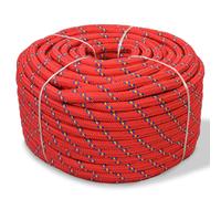 vidaXL Durable Polypropylene Marine Rope, Red, Floating and Weatherproof, Diameter 6mm, Length 500m, Ideal for Sailing, Boating, Yachting