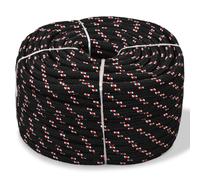 vidaXL Marine Rope | Versatile Use for Sailing, Boating, Yachting | 100% Durable Polypropylene Material | Resistant to Weather and Wear | 500 Meter Length 8 mm Thickness | Black