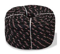 vidaXL Marine Rope Polypropylene 8mm 100m Black Weatherproof Lifting Swing