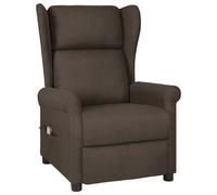 vidaXL Massage Chair Dark Brown Fabric