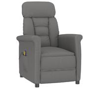 vidaXL Massage Chair - Dark Grey Recliner with Adjustable Backrest