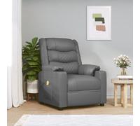 vidaXL Massage Chair Grey Faux Leather