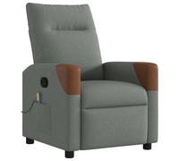 vidaXL Massage Recliner Chair Dark grey 69 x 86 x 100 cm Fabric, Adjustable Recl