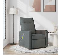 vidaXL Massage Recliner Chair Dark Grey Fabric
