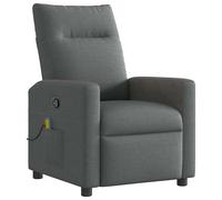 vidaXL Massage Recliner Chair Dark Grey Fabric